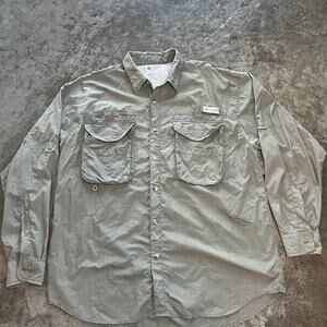 Columbia PFG Bahama II Long Sleeve Fishing Shirt Sage Green Men's L